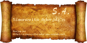 Simonovits Adorján névjegykártya